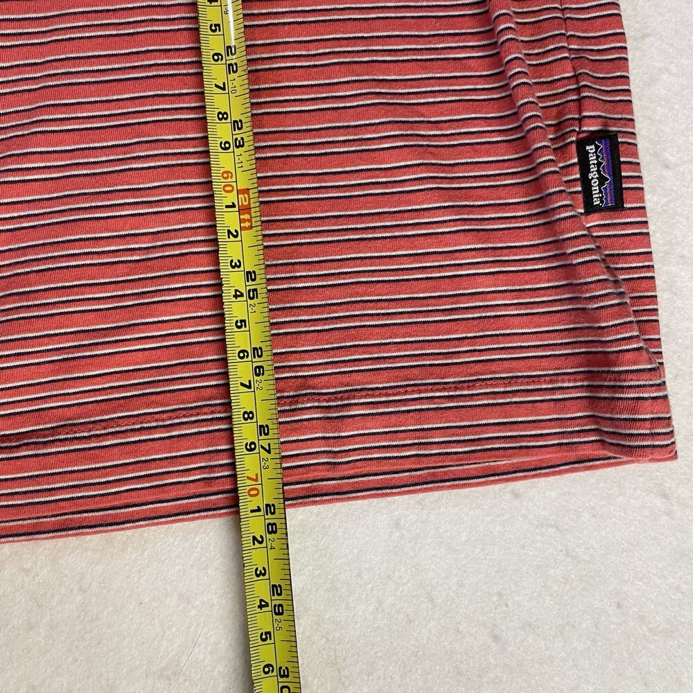 Patagonia Polo Men's Large Organic Cotton Striped Red - Picture 5 of 6